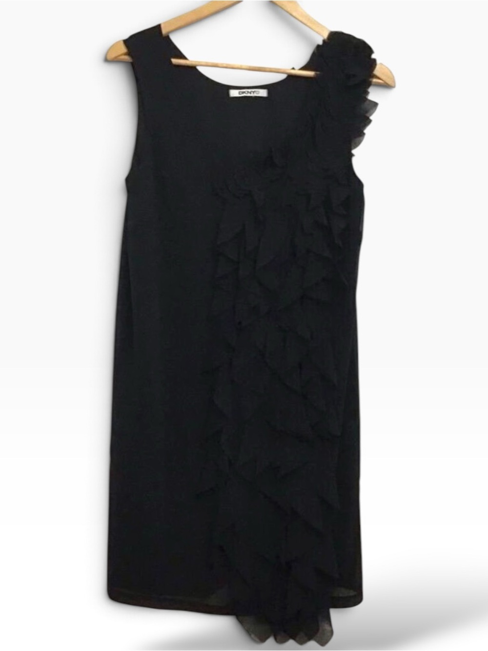 DKNYC Black Dress Embellishments Black Petals